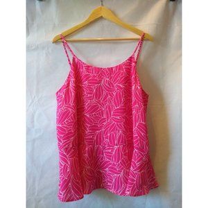 Pappagallo Pink & White Print Spaghetti Strap Cami Tank Size L